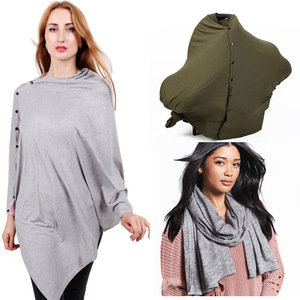 Châle d'allaitement extensible en jersey multifonctionnel Housse de <span class=keywords><strong>poncho</strong></span> d'emmaillotage Housse de siège de voiture Couverture complète Ponchos d'allaitement - Product Image 2