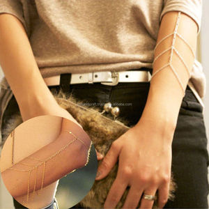 Brazalete de oro para mujer, arnés de brazo esclavo, cadena de borla, brazalete superior - Product Image 1