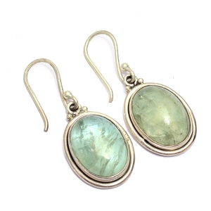 Aqua Calcédoine Ronde À Facettes Pierres Précieuses Boucle D'oreille - Product Image 3