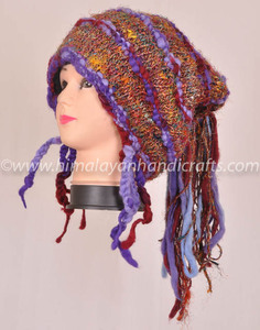Handmade Slouch ขนสัตว์ฤดูหนาวหมวกกับพู่,HHWTH 0024-B - Product Image 2
