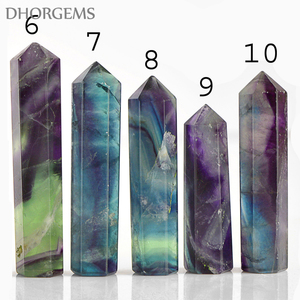 ธรรมชาติ Fluorite คริสตัลควอตซ์จุดสำหรับ Healing Rainbow Fluorite จุด Healing Wands Fluorite คริสตัลอัญมณีดินสอ - Product Image 3