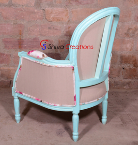 เก้าอี้โซฟากรอบแกะสลักทำจากไม้แบบเดี่ยวของเชสเตอร์ฟิลด์สำหรับห้องนั่งเล่นบ้านเฟอร์นิเจอร์ผ้า - Product Image 3