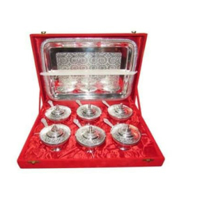 ของขวัญเทศกาลดีวาลี, ของขวัญชุบทอง, ชามเสิร์ฟตกแต่งสีทอง - Product Image 1