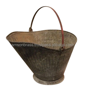 Solid Round Galvanized Coal Bucket Premium Quality Metal Coal Bucket Coal Bucket Household Cleaning Tools Base - Product Image 5