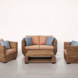 Indonésia Móveis De Vime Rattan Conjunto de Sofá Moderno E Confortável Estilo moderno para Sala de estar