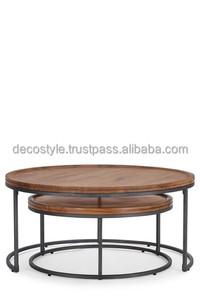 Table basse industrielle en bois - Product Image 3