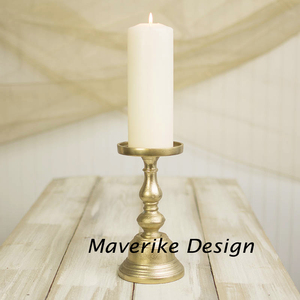 Bougeoir pilier en métal de luxe moderne plaqué or pour la maison et le mariage Lumières de table Décoration Bougeoir - Product Image 5
