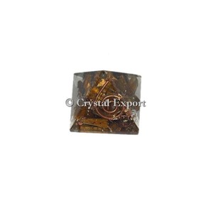 Pyramides de chakra pour bébé en orgone d'œil de tigre de Crystal Export - Product Image 1