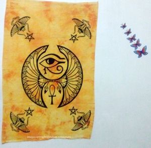 Mandala coton tenture murale oeil d'horus imprimé floral belle petite affiche décor de porte plusieurs couleurs par des expéditeurs indiens - Product Image 1