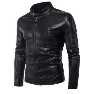 แจ็คเก็ตบอมเบอร์กันลมแบบแห้งเร็วสำหรับนักขี่จักรยานแฟชั่นลำลองมีซิปทำจากผ้าใบหนัง PU ของผู้ชายสีที่กำหนดเองได้สำหรับฤดูหนาว - Product Image 6