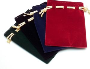 Pochette en velours vert pochette en velours personnalisée à cordon sac pour le rangement des bijoux - Product Image 2