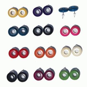 Boucles d'oreilles Tagua Écrou sculpté Perles colorées faites à la main Graines tropicales Bijoux artisanaux en gros - Product Image 2