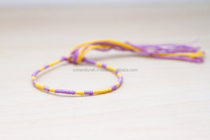 Pulsera de la amistad delgada y moderna, Hilo de algodón, Pulsera envuelta, Conjuntos de pulseras, Estilo natural, Para mejor amiga, Colorida, Pulsera boho funky - Product Image 2