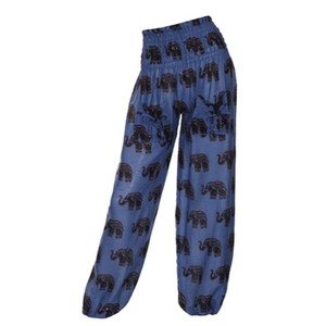 Pantalon sarouel élastique taille haute en coton pantalon de yoga unisexe avec hippie boho aladdin genie santa designs pantalon d'été pyjama - Product Image 1