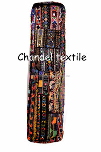 Banjara เสื่อโยคะ unisex กระเป๋าผ้าฝ้ายปักลายทำด้วยมือลายวินเทจมีซิปรูดลำตัวโลโก้กระเป๋าถือ - Product Image 4