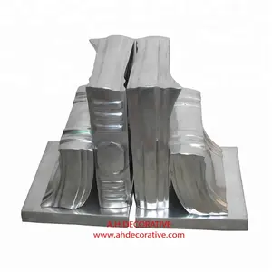 Aluminum silver finished Book Shape Bookend Holder for Office Table centerpiece decoration for Sale