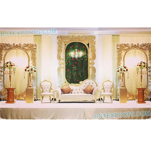 Conjunto de marcos dorados para boda, marco de fibra de diseño moderno, exclusivo, para evento de boda - Product Image 1