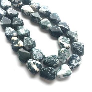 Haute qualité arbre agate pépite à facettes percé pierre précieuse à facettes brin complet pierre naturelle cristal collier de guérison grossiste - Product Image 3