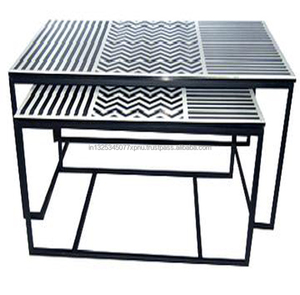 Ensemble de table basse ronde avec incrustation d'os - Product Image 5