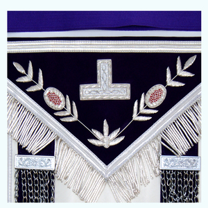 Grand Master ผ้ากันเปื้อนสำหรับ Freemason ปักปกหนังแท้รากฐานผ้าสำหรับปักครอสติชที่สง่างาม - Product Image 3