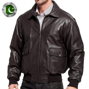 Chaqueta Bomber de Cuero de Oveja Auténtico para Hombre - Product Image 5
