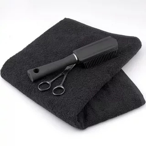Toalla de mano de algodón a prueba de lejía para spa y salón Toalla de peluquería negra teñida con Tina segura - Product Image 2