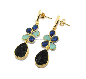 อัญมณีชุบทอง24K หินควอตซ์หินโมราธรรมชาติที่น่ารัก - Product Image 4