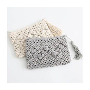 Bolso de macramé de diseño para mujer, cartera de mano de macramé a la moda, de tamaño personalizado liso, gran oferta, verano, 2019 - Product Image 6
