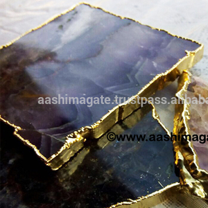 Posavasos de Cristal de Amatista y Ágata Hecho a Mano de 4 Pulgadas, Decoración para el Hogar, Estilo Feng Shui - Product Image 1