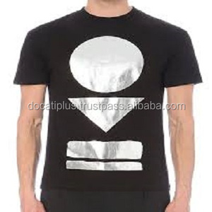 Camisetas Personalizadas de Algodón Jersey Transpirable con Estampado Dorado en la Parte Delantera para Hombre, Servicio OEM - Product Image 2