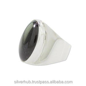 Anillo de Plata de Ley 925 con ajuste de bisel de corte brillante ovalado, piedra de ónix Natural negra, joyería Vintage hecha a mano, diseño Simple - Product Image 2
