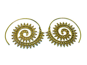 Nouvelle vente chaude femmes mode laiton couleur or plaine spirale boucle d'oreille femmes boucles d'oreilles à la mode cadeau bijoux - Product Image 3
