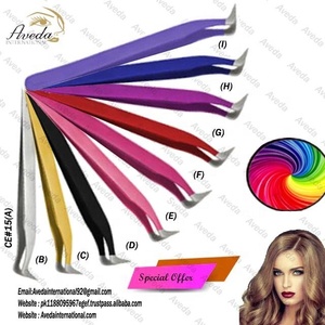 Pince à épiler volume PK en acier inoxydable personnalisable meilleurs cils forte prise Volume russe couleur pointe pointue pour l'application des cils - Product Image 1