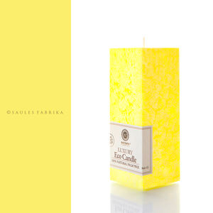 Bougie rectangulaire en cire de palmier faite à la main 15.5 cm de hauteur 100% décoration de la maison écologique naturelle - Product Image 6