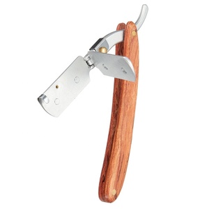 Maquinilla de afeitar de corte recto de peluquería profesional con mango de plástico - Product Image 1