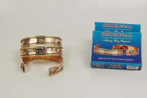 กำไลข้อมือโลหะผสมทองแดงพร้อมหินปะการัง OM Namah shiva Mantra ทำด้วยมือเงิน/ชุบทองของขวัญทางศาสนาของผู้ชาย - Product Image 6