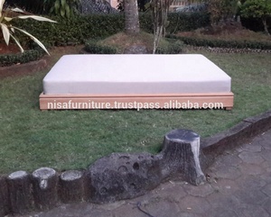 Solid Wooden Teak Outdoor Daybed From Indonesia <b>Waterproof</b> <b>Matress</b> Modern for Garden Park Hotel Hotel Furniture Patio Beach Use - Product Image 2