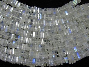 100% cuentas de piedra lunar de Fuego Azul Natural FORMA DE Heishi suave Arco Iris brillante piedra preciosa para la fabricación de joyas - Product Image 2