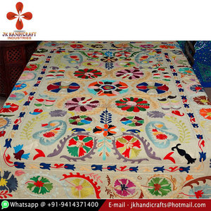 Colcha acolchada de algodón con bordado a mano, proveedor de oro, estilo indio - Product Image 5