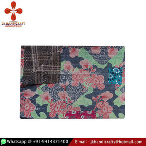 Fine Quality Vintage Sari Hand Stitching Reversible Kantha Quilt - Product Image 1