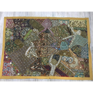 Traditional Wall Hanging Tapestry Indian <b>Vintage</b> Art <b>Curtain</b> Home Wall Decor Backdrop Art Handmade Wall Hanging Patchwork - Product Image 4