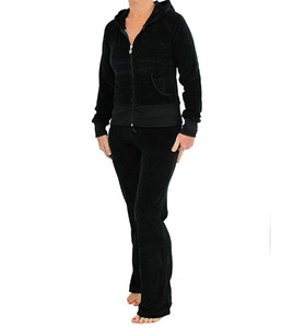 Survêtement pour femmes avec fermeture éclair complète, vêtement féminin, couleur noire, personnalisé, meilleures ventes, nouvelle collection - Product Image 1