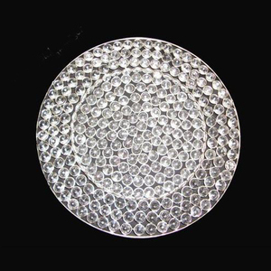 Plaque de chargement des perles, fil de fer en métal plaqué argent et en cristal transparent - Product Image 1