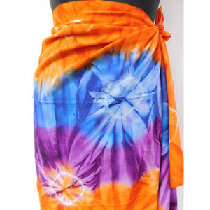 Indian Handmade Women's Rayon Sarong Multi-Colored <b>Orange</b> Bikini Cover Solid Pattern Beach Wear Pareo <b>Scarf</b> Style - Product Image 6