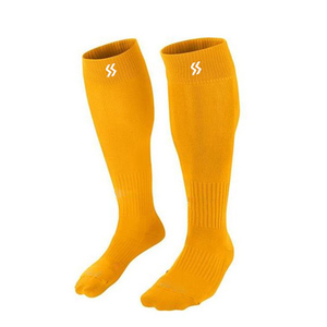 Green <b>Knee</b> <b>High</b> Sports Socks Men Knitted Solid Color With Logo On Cuff For Soccer Jacquard Knitted Sports Socks - Product Image 6