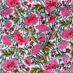 ผ้าฝ้ายพิมพ์ลายบล็อกด้วยมือหรูหราสำหรับตกแต่งเครื่องนอนเสื้อผ้าและกระเป๋าอุปกรณ์เสริมผ้าดิบพิมพ์ลาย - Product Image 1