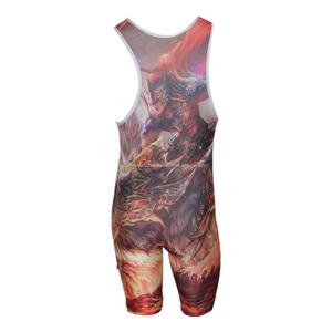 Sublimation <b>Lycra</b> Custom Made <b>Men</b> Wrestling Singlets custom cheer leading uniform Custom Name || Number & Design Automated Cutt - Product Image 3