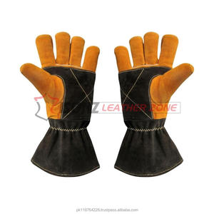 Gants de sécurité en cuir de vache fendu véritable style conducteur Gants de soudage anti-coupure et anti-impact à double paume - Product Image 2