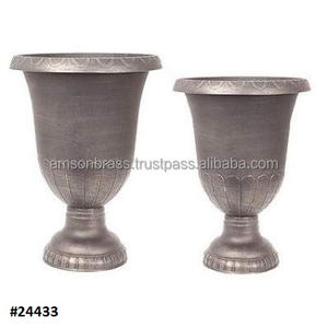 Urne de jardin en métal aluminium argent fini antique Pot de fleur et jardinière décoration de la maison et du jardin au prix de gros - Product Image 2
