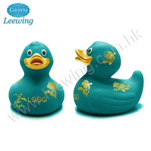 Tùy Chỉnh Nhựa PVC Đồ Chơi Tiffany Màu Xanh Rose Pattern Vinyl Cao Su Vịt - Product Image 2